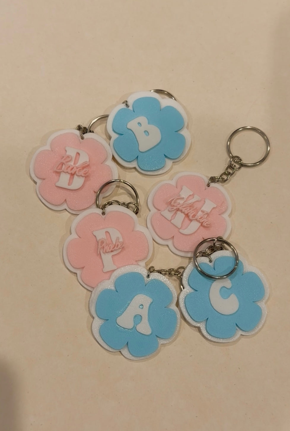 Flower Key Rings/ Bag tags