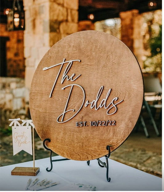 Round Custom Wedding Signs